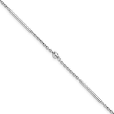 Bars Beads 9 Inch Plus 1 Inch Extension Anklet Sterling Silver Rhodium-Plated QG6344-9, MPN: QG6344…