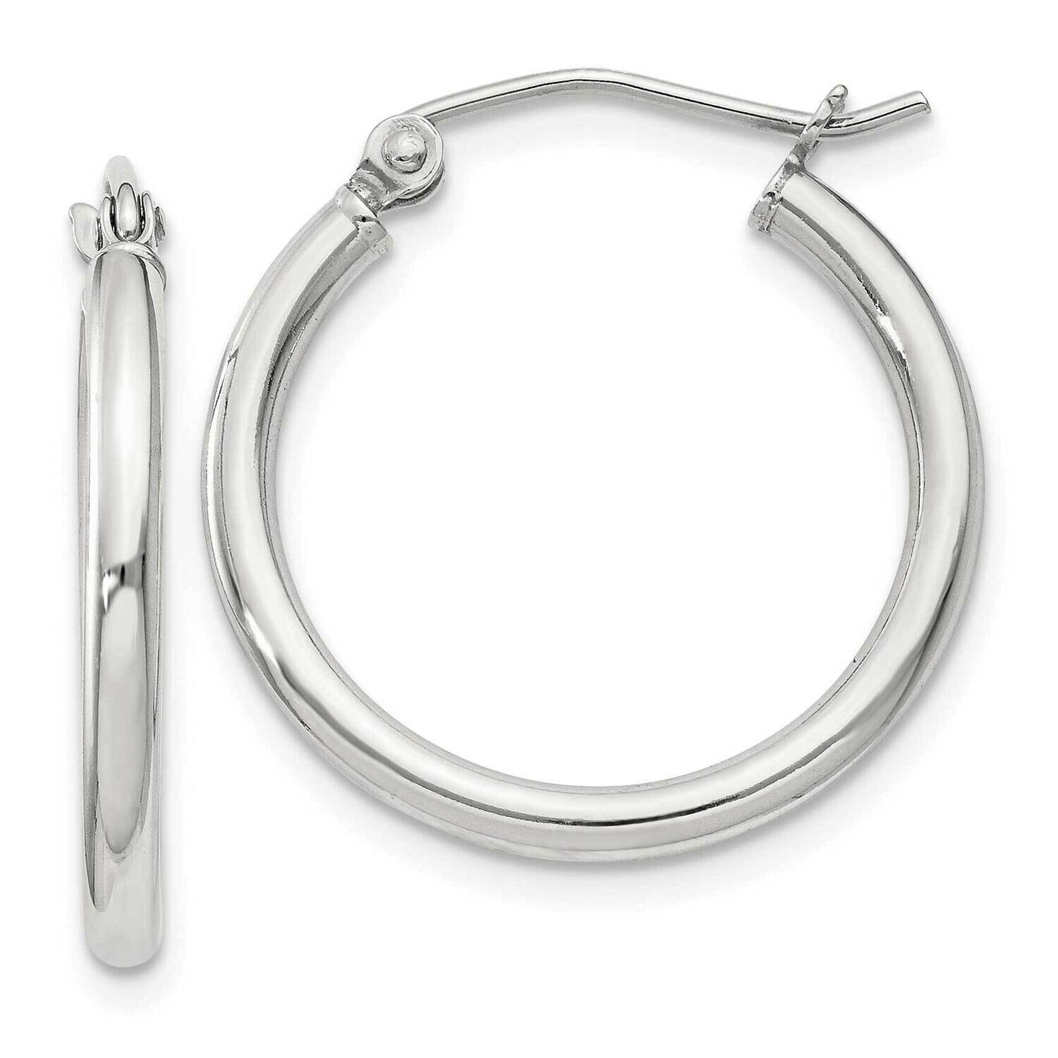 2mm Round Hoop Earrings Sterling Silver QE798SP, MPN: QE798SP,