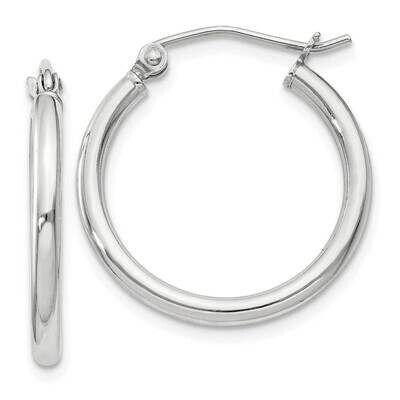 2mm Round Hoop Earrings Sterling Silver QE798SP, MPN: QE798SP,