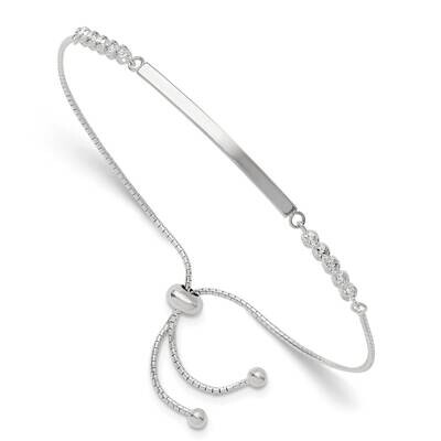 CZ Adjustable Id Bracelet Sterling Silver QG6264, MPN: QG6264,