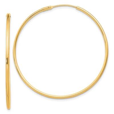Flash Gold-Plated 1.3mm Endless Hoop Earrings Sterling Silver QE4358GP, MPN: QE4358GP,