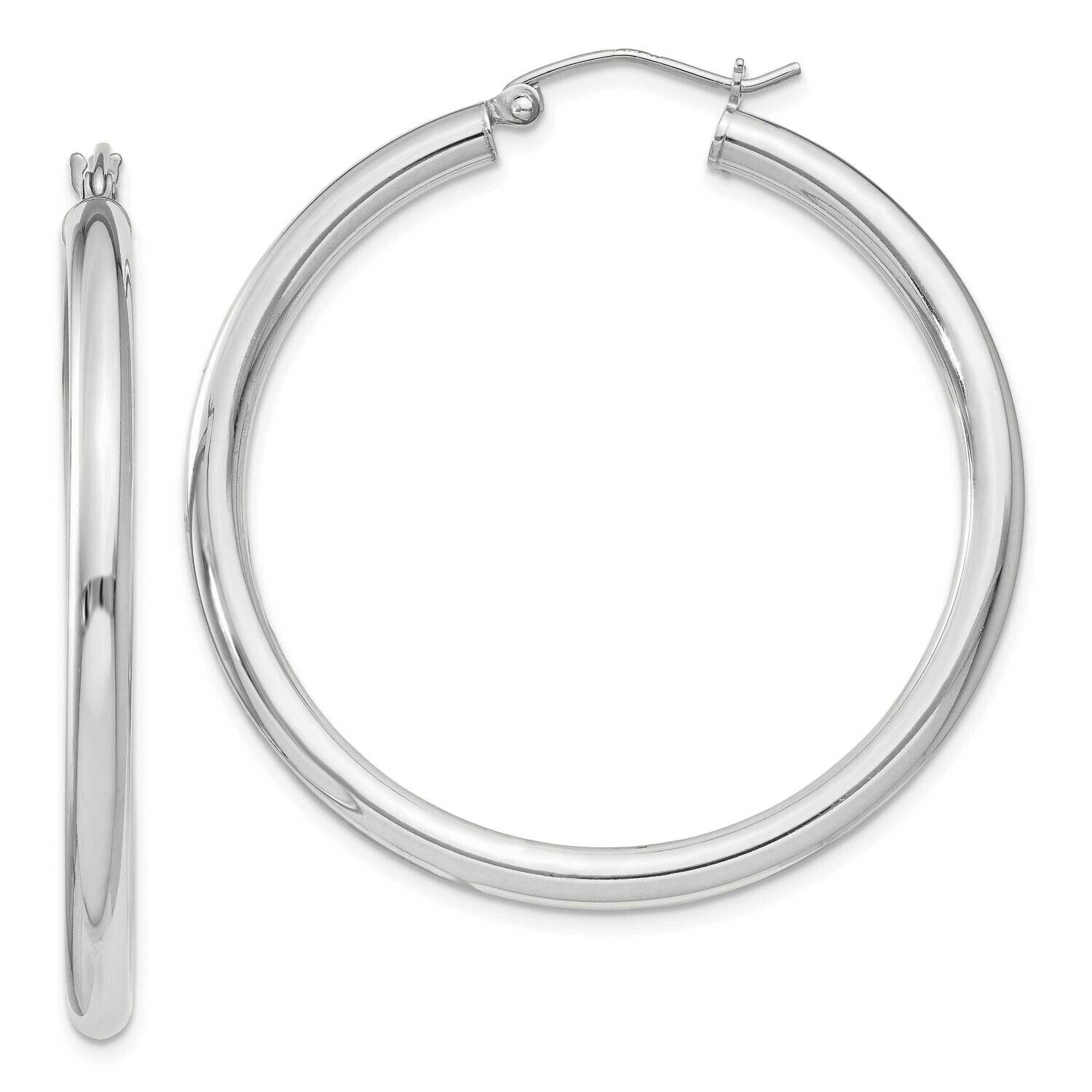3mm Round Hoop Earrings Sterling Silver QE811SP, MPN: QE811SP,