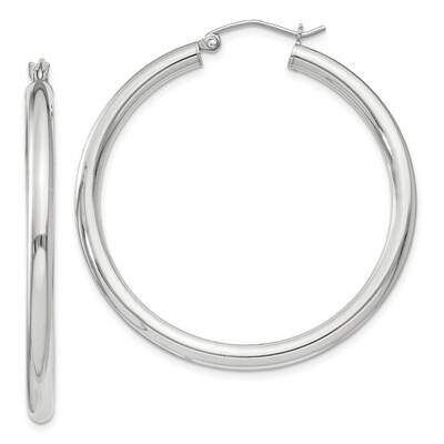 3mm Round Hoop Earrings Sterling Silver QE811SP, MPN: QE811SP,