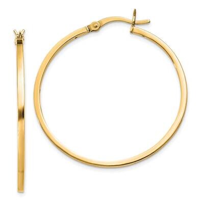 Flash Gold-Plated 1.5X35mm Hoop Earrings Sterling Silver QE8101GP, MPN: QE8101GP,