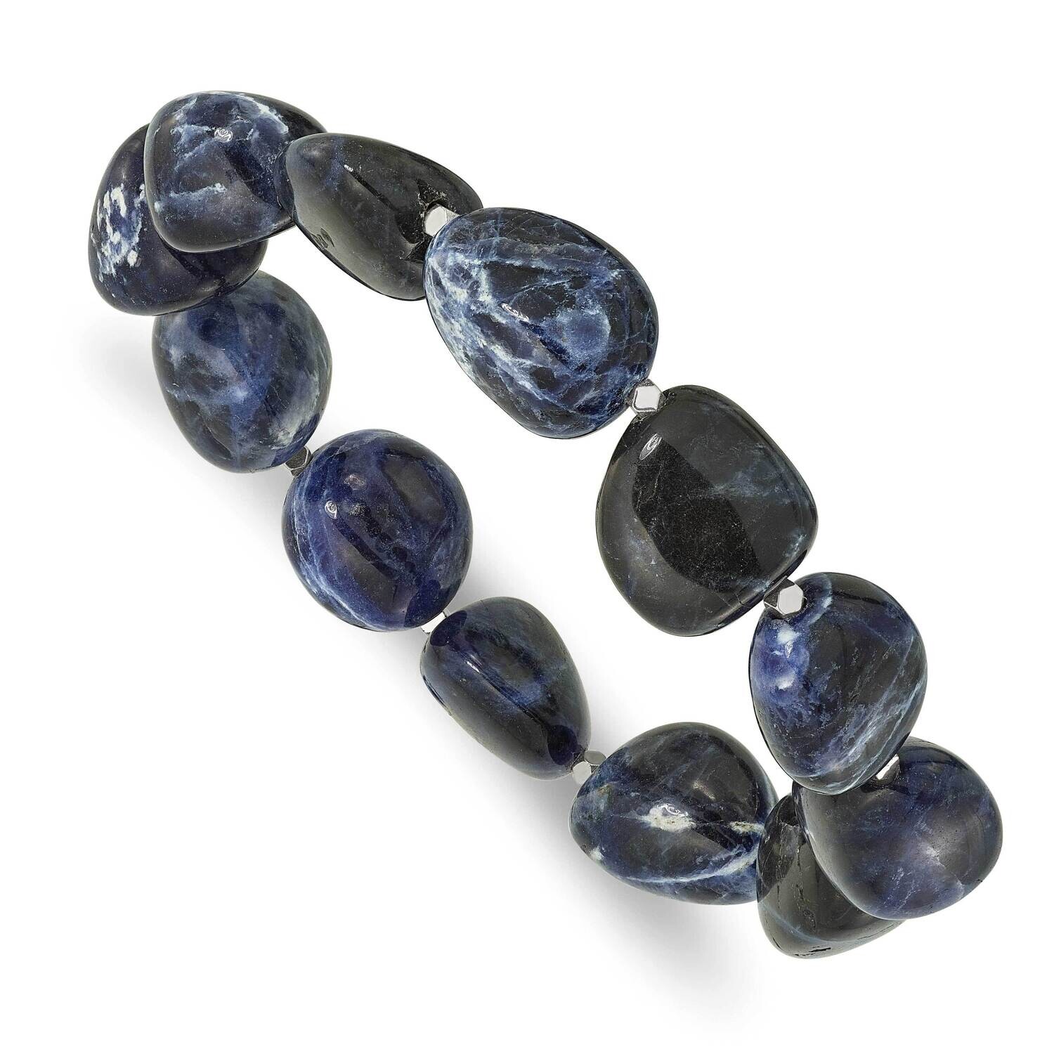 Sodalite Hematite Beaded Stretch Bracelet QH5691, MPN: QH5691,