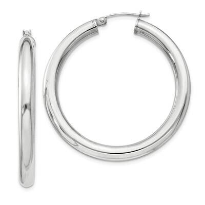 4mm Round Hoop Earrings Sterling Silver QE817SP, MPN: QE817SP,