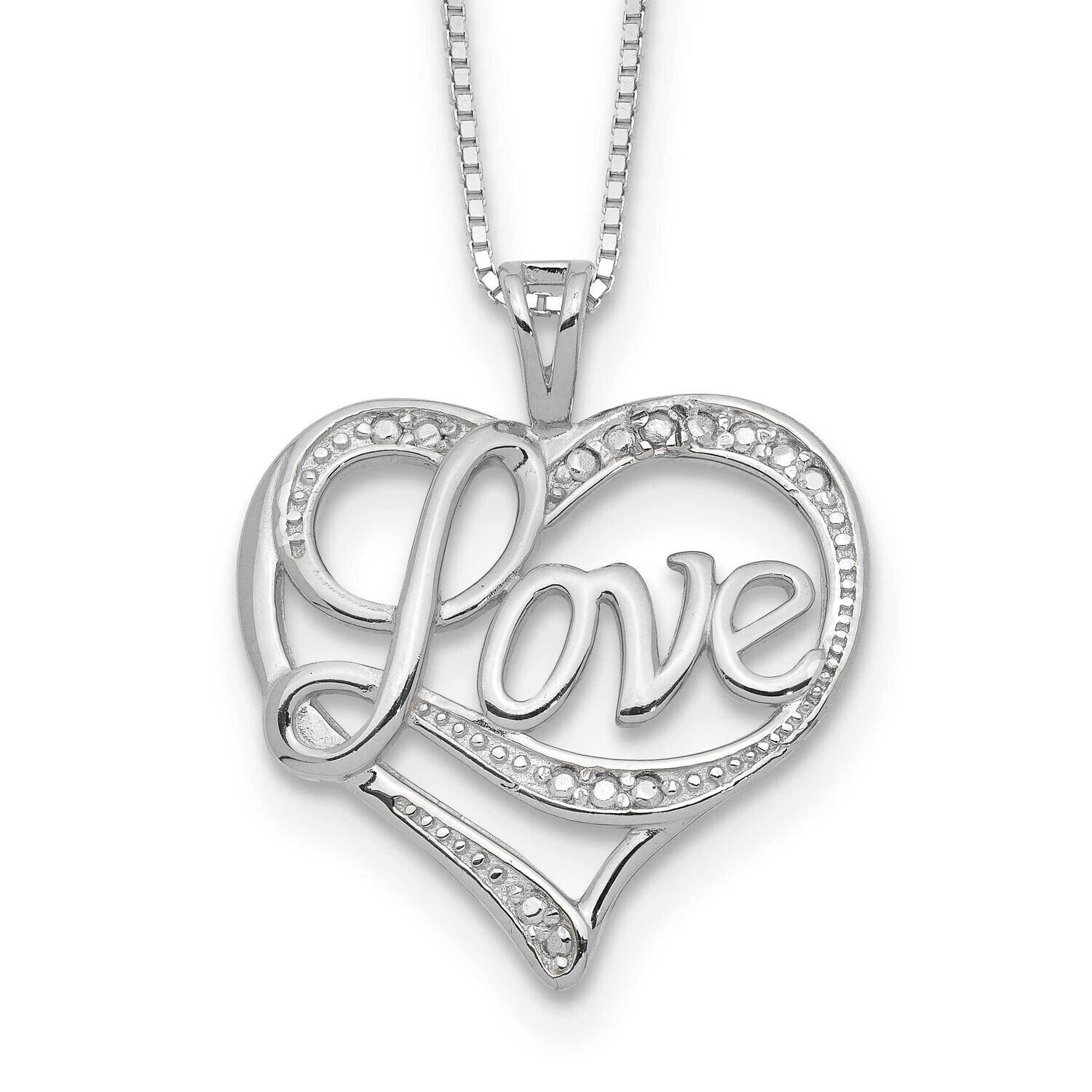 Diam. Love Necklace Sterling Silver Rhodium-Plated QG2672-16