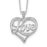 Diam. Love Necklace Sterling Silver Rhodium-Plated QG2672-16, MPN: QG2672-16, 191101276002