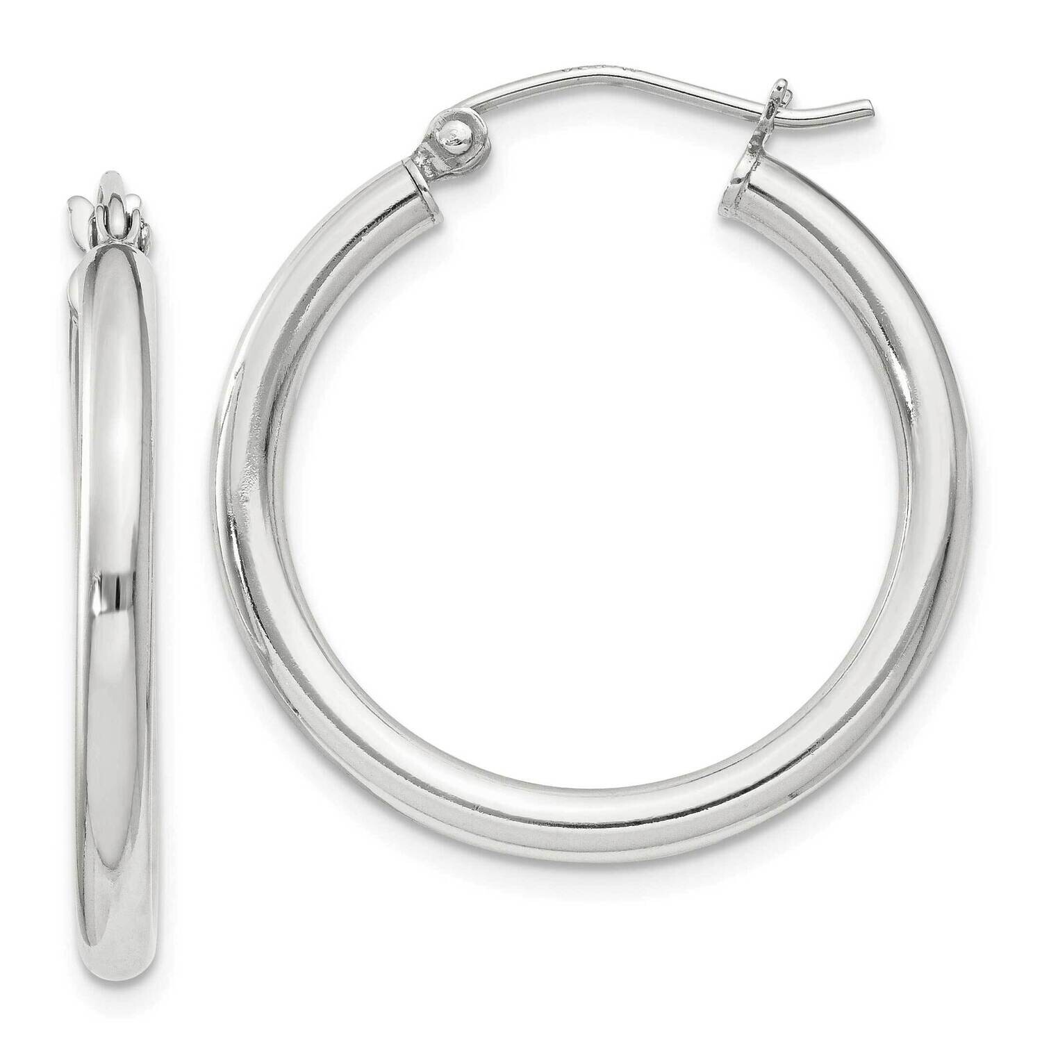 2.5mm Round Hoop Earrings Sterling Silver QE4385SP, MPN: QE4385SP,