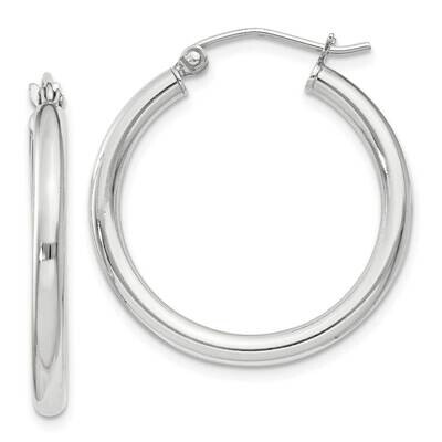 2.5mm Round Hoop Earrings Sterling Silver QE4385SP, MPN: QE4385SP,