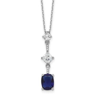 Blue White CZ 16 Inch 2 Inch Extension Necklace Sterling Silver Rhodium-Plated QG6657-16, MPN: QG66…