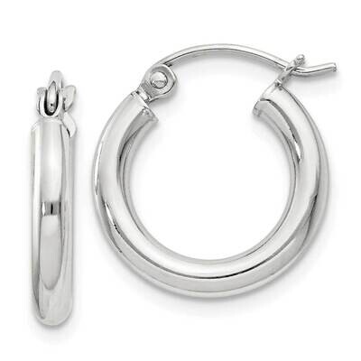 2.5mm Round Hoop Earrings Sterling Silver QE4382SP, MPN: QE4382SP,