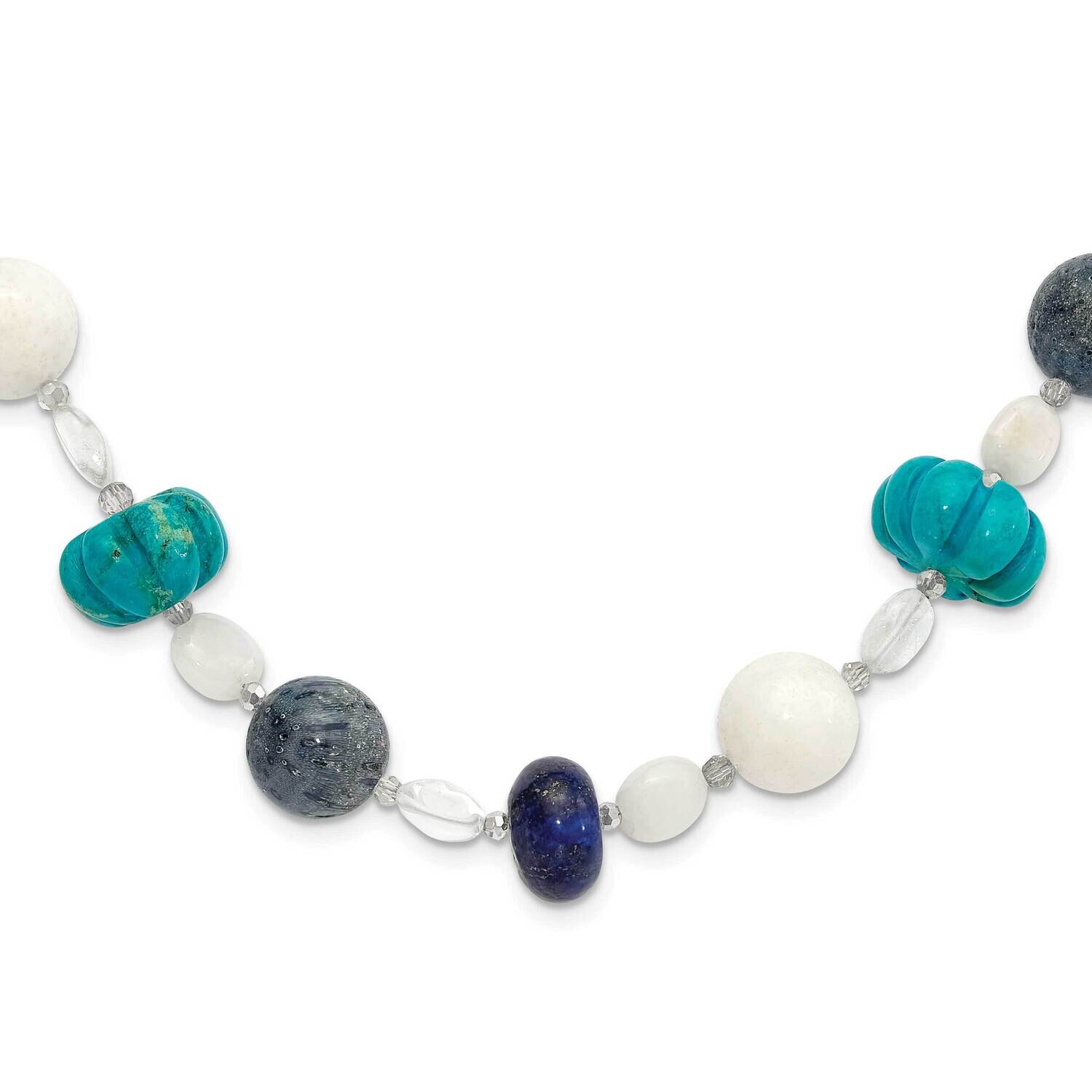 Coral,Howlite,Jade,Lapis,Quartz,Crystal 2 Inch Extension Necklace Sterling Silver QH5694-18.5, MPN:…
