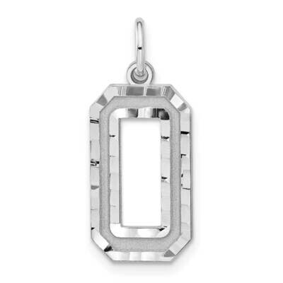 Large Diamond-Cut #0 Charm Sterling Silver Rhodium-Plated QLN00, MPN: QLN00,