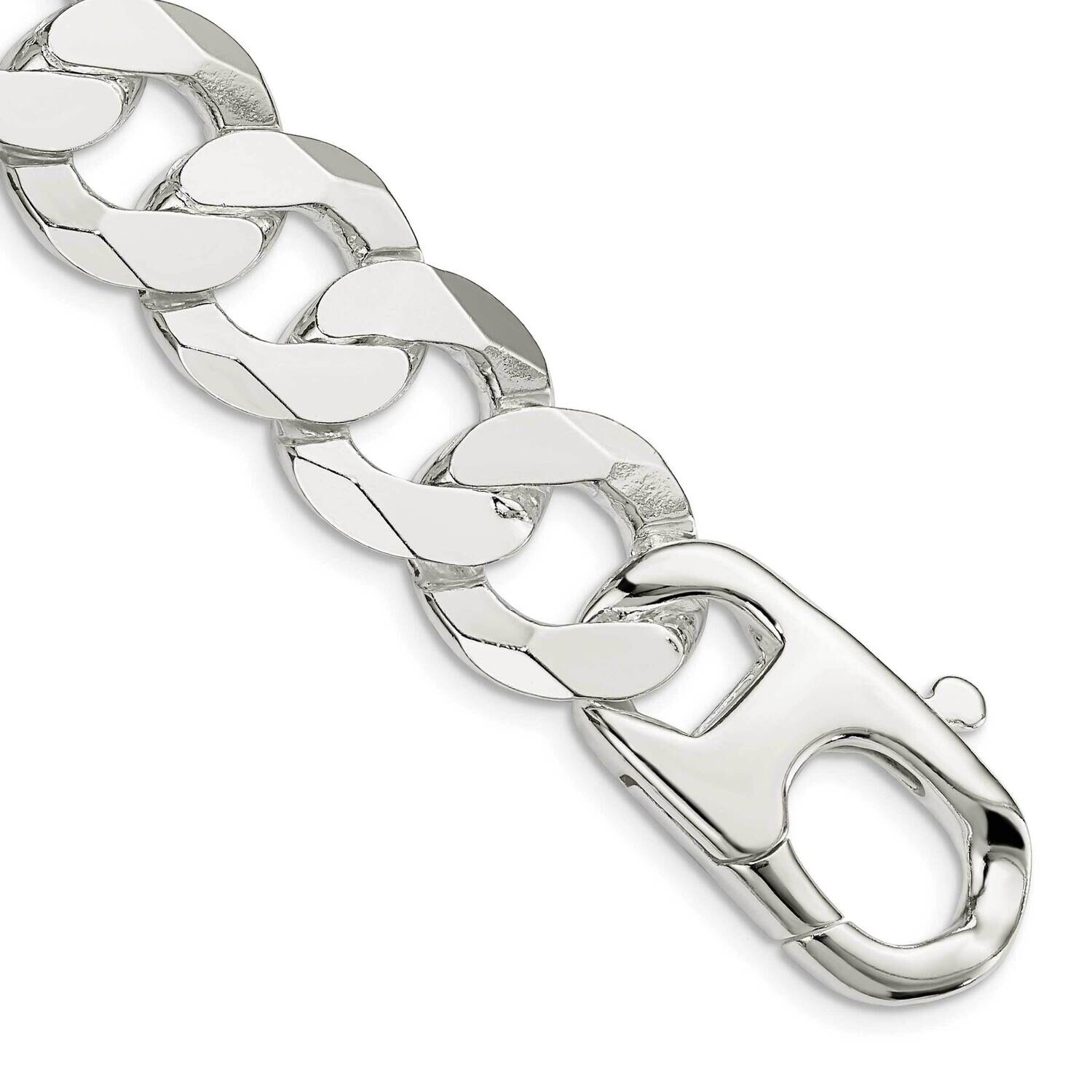 16mm Flat Curb Chain 10 Inch Sterling Silver QLB400-10, MPN: QLB400-10,