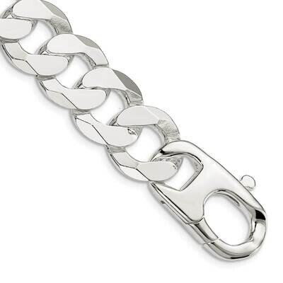 16mm Flat Curb Chain 10 Inch Sterling Silver QLB400-10, MPN: QLB400-10,