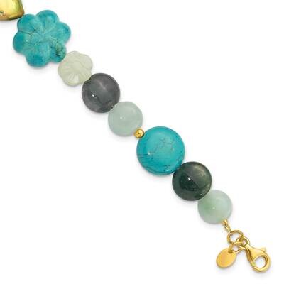 Gold-Plated Amazonite Jasper Jade Recon Magnesite 1 Inch Extender Sterling Silver QH5833-7.5, MPN: …