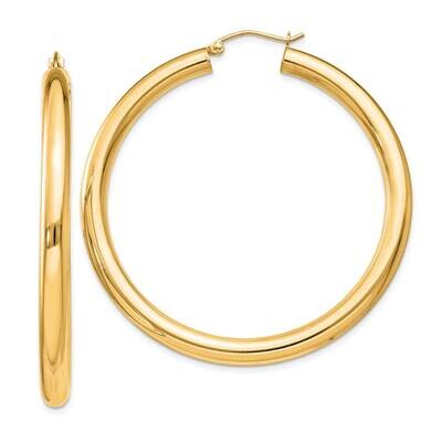 Flash Gold-Plated 4mm Round Hoop Earrings Sterling Silver QE4403GP, MPN: QE4403GP,