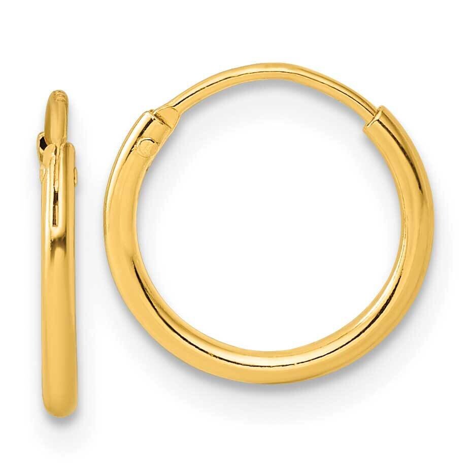 Gold-Tone 1.3mm Polished Endless Hoop Earrings Sterling Silver QE4346GP, MPN: QE4346GP,
