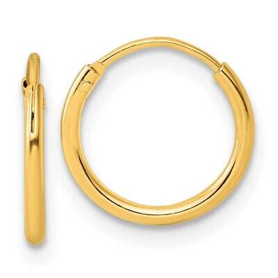 Gold-Tone 1.3mm Polished Endless Hoop Earrings Sterling Silver QE4346GP, MPN: QE4346GP,