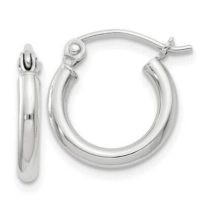 2mm Round Hoop Earrings Sterling Silver QE4375SP, MPN: QE4375SP,