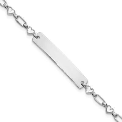 7.5 Inch Hearts Id Bracelet Sterling Silver Rhodium-Plated QID246-7.5, MPN: QID246-7.5,