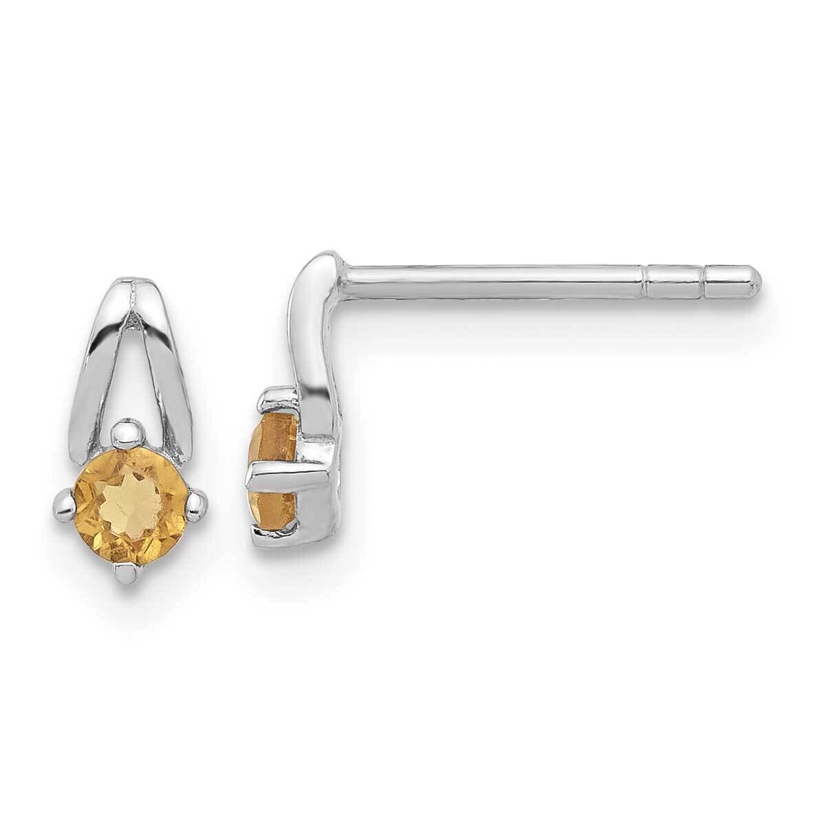 .2Ci Citrine Post Earrings Sterling Silver Rhodium-Plated QE17753CI, MPN: QE17753CI,