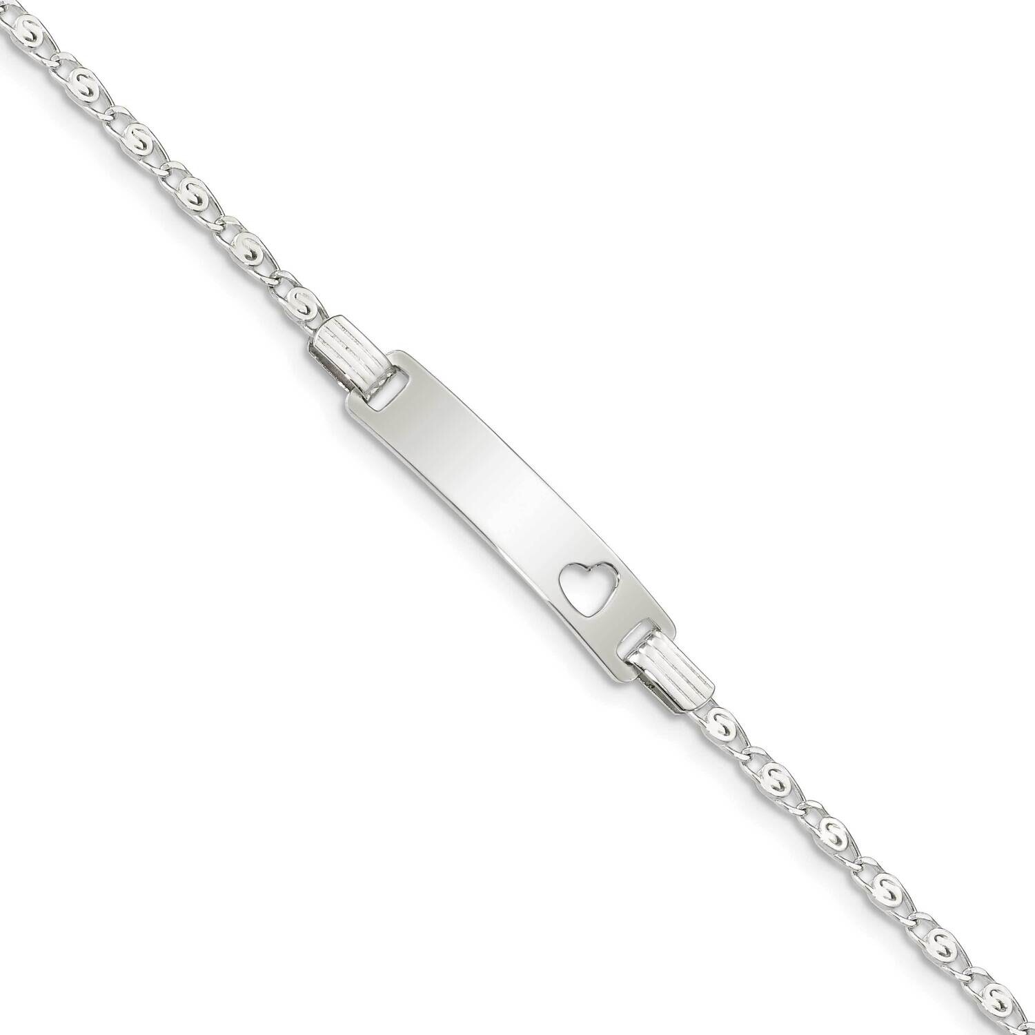 Baby Id Cut-Out Heart Bracelet 5.5 Inch Sterling Silver QID51-5.5, MPN: QID51-5.5,