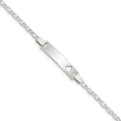 Baby Id Cut-Out Heart Bracelet 5.5 Inch Sterling Silver QID51-5.5, MPN: QID51-5.5,