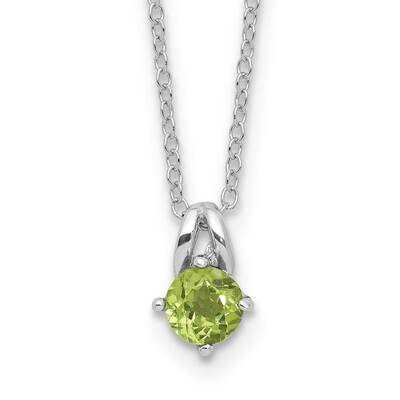 .54Pe Peridot 16 Inch 2 Inch Extension Necklace Sterling Silver Rhodium-Plated QG6741PE-16, MPN: QG…