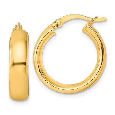 Gold-Tone Polished Hoop Earrings Sterling Silver QE6507GP, MPN: QE6507GP,