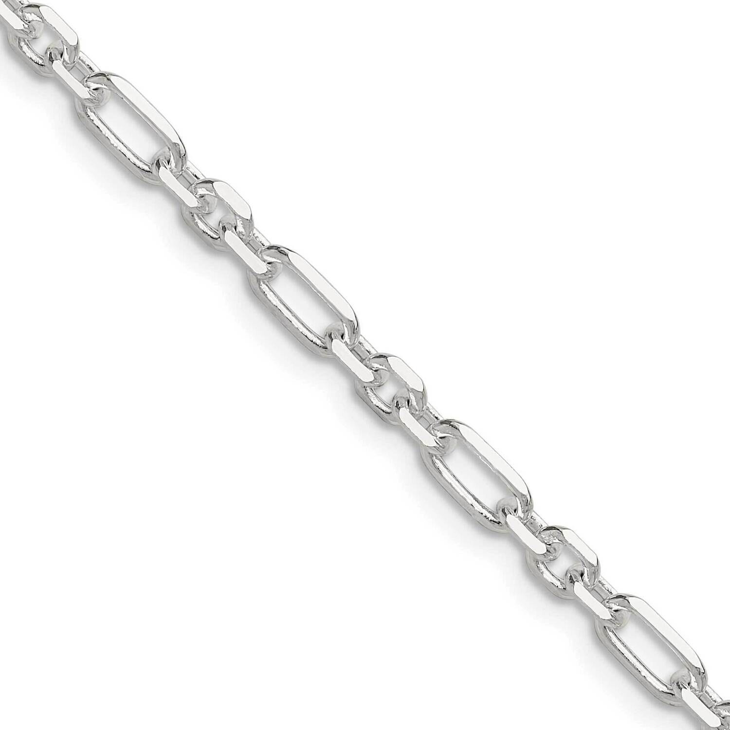 Diamond-Cut 4mm 3 Short Plus 1 Long Cable Link Chain 18 Inch Sterling Silver QFL100-18, MPN: QFL100…