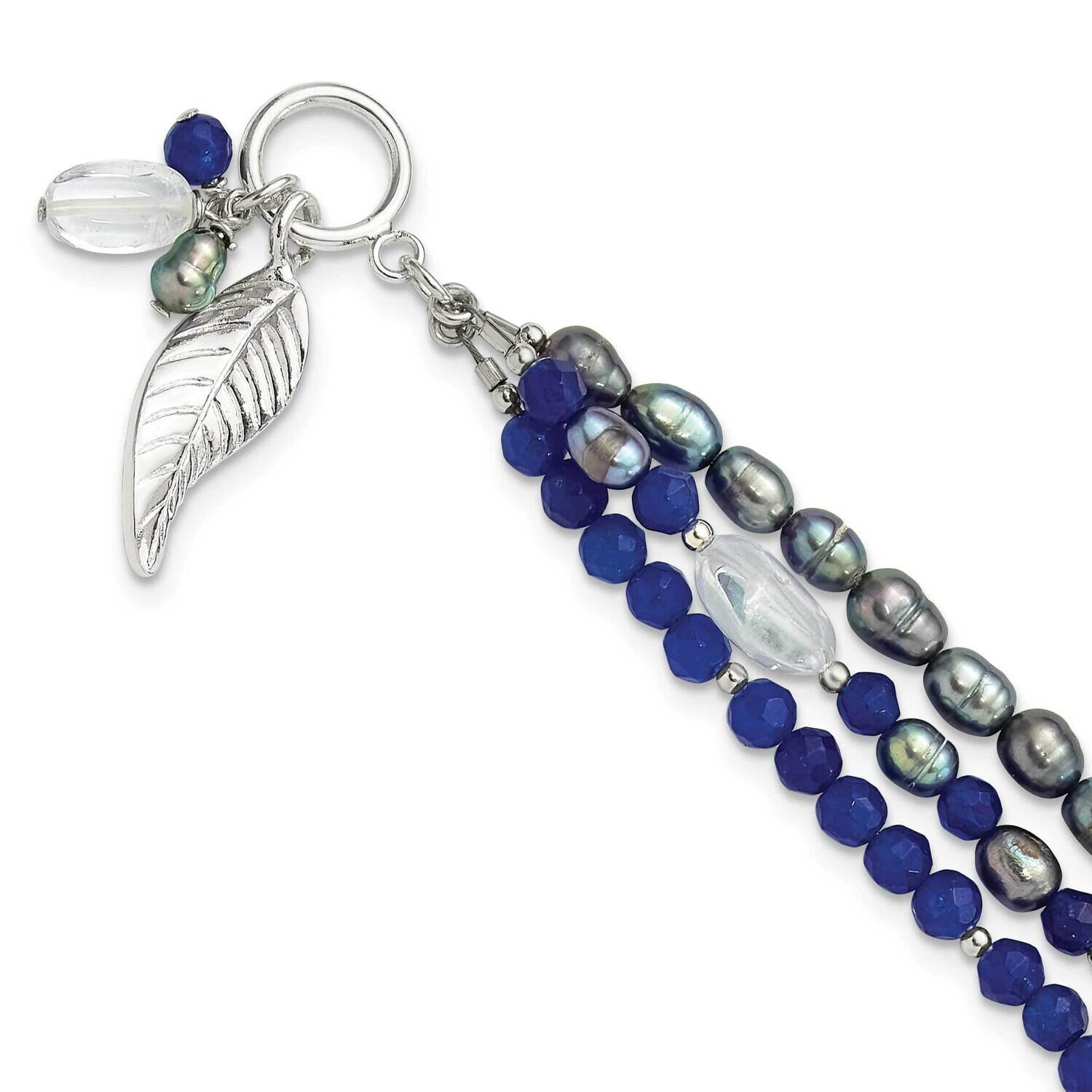 Grey Fwc Pearl Quartz 7.25 Inch Bracelet Sterling Silver QH5720-7.25, MPN: QH5720-7.25,