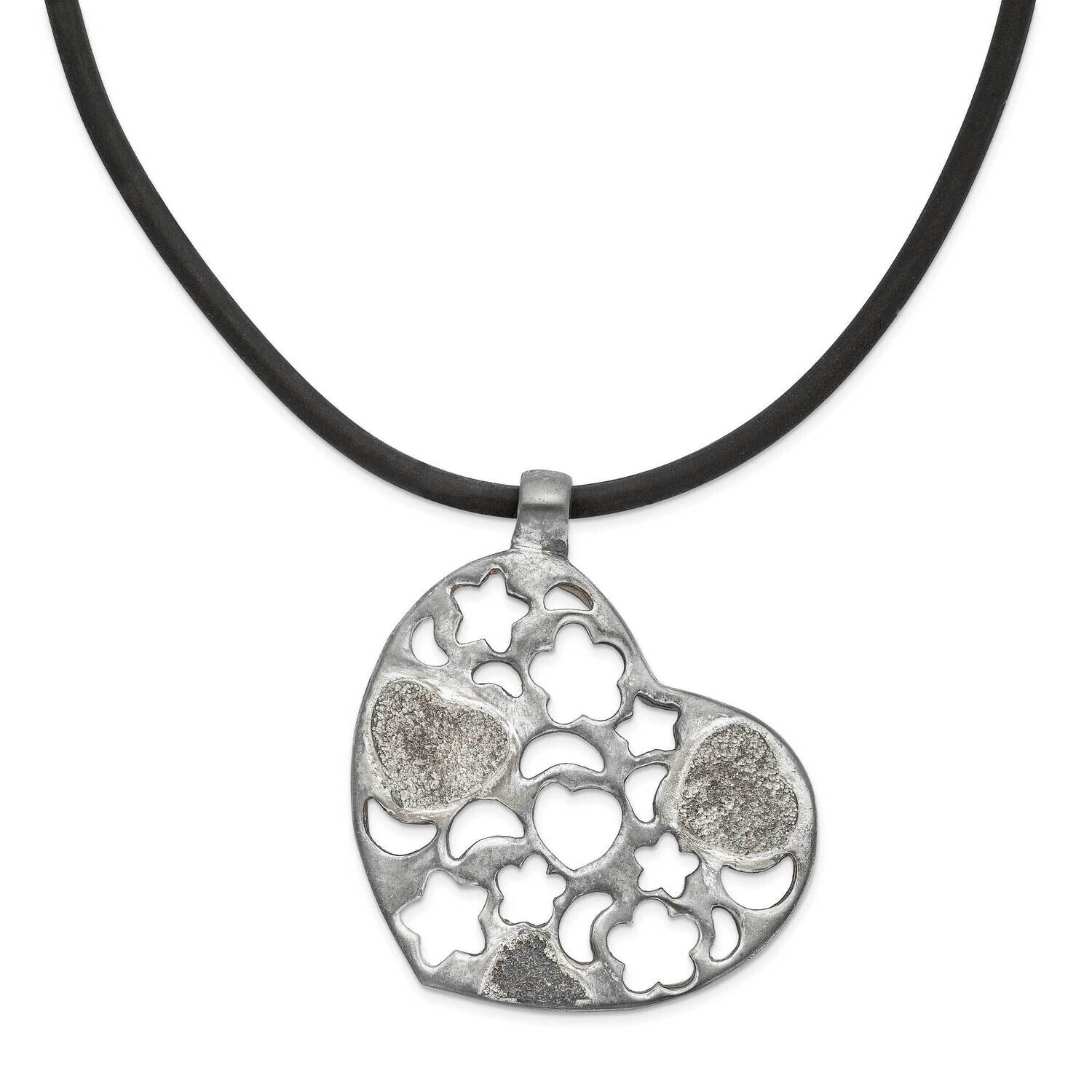 Heart Cord Necklace Sterling Silver QG2089-16, MPN: QG2089-16, 883957030838