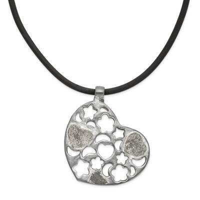 Heart Cord Necklace Sterling Silver QG2089-16, MPN: QG2089-16, 883957030838