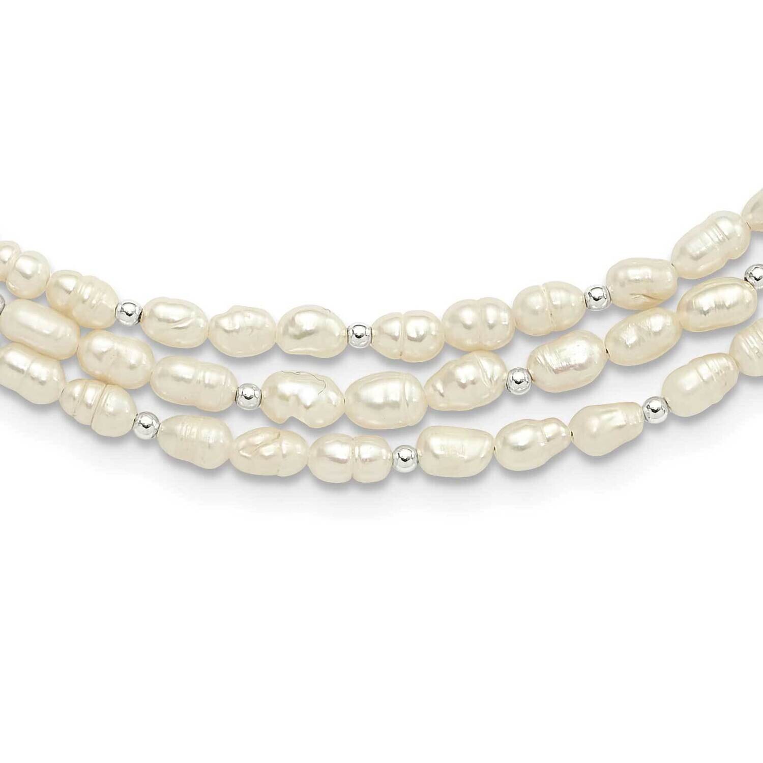 Fwc Pearl 3-Str18 Inch 2 Inch Extension Necklace Sterling Silver QH5698-18