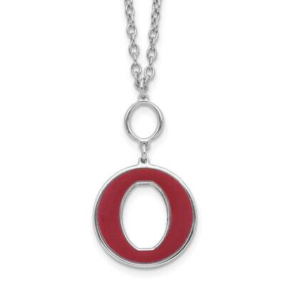 18 Inch 2 Inch Extension Red Enamel Circle Necklace Sterling Silver Rhodium-Plated QG6711-18, MPN: …