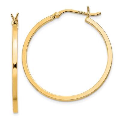 Flash Gold-Plated 1.5X30mm Hoop Earrings Sterling Silver QE8098GP, MPN: QE8098GP,