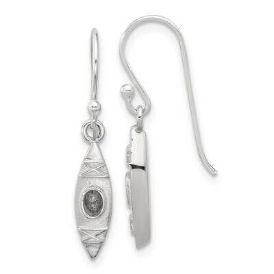Canoe Kayak Dangle Earrings Sterling Silver Polished QE17577, MPN: QE17577,