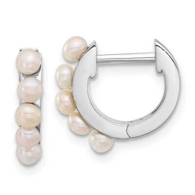 2.5-3mm Fwc Pearl Hinged Hoop Earrings Sterling Silver Rhodium-Plated QE17232, MPN: QE17232,