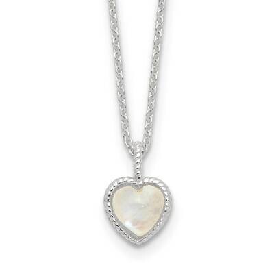 E-Coated Moonstone Heart 18 Inch 2 Inch Extension Necklace Sterling Silver QG6752-18, MPN: QG6752-1…