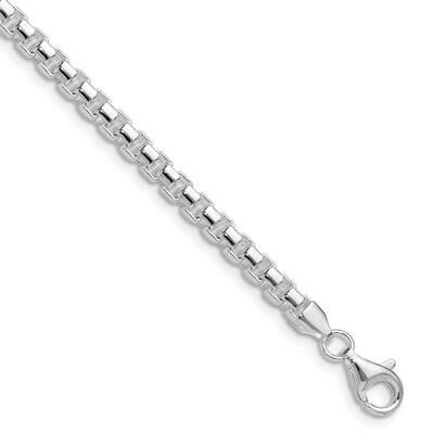 4mm Round Box Chain 8.5 Inch Sterling Silver Polished QFC224-8.5, MPN: QFC224-8.5,