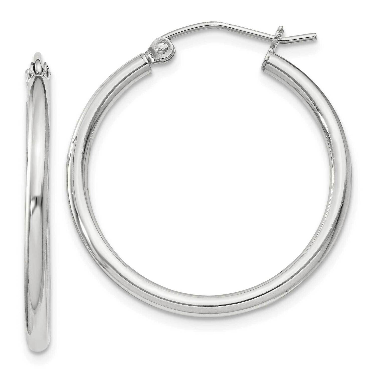 2mm Round Hoop Earrings Sterling Silver QE800SP