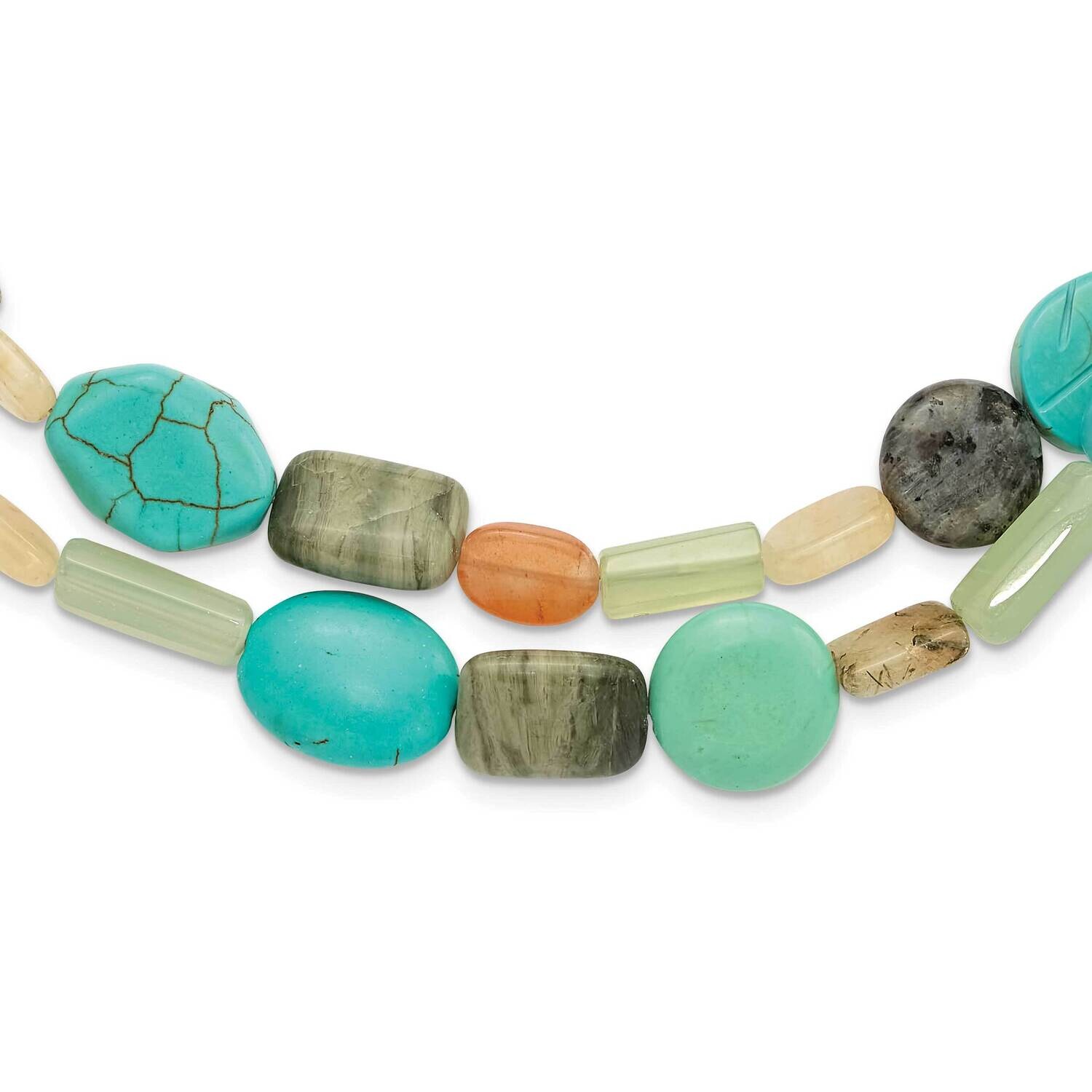 Multi Stone 2-Str20.5 Inch 2 Inch Extension Necklace Sterling Silver QH5705-20.5, MPN: QH5705-20.5,