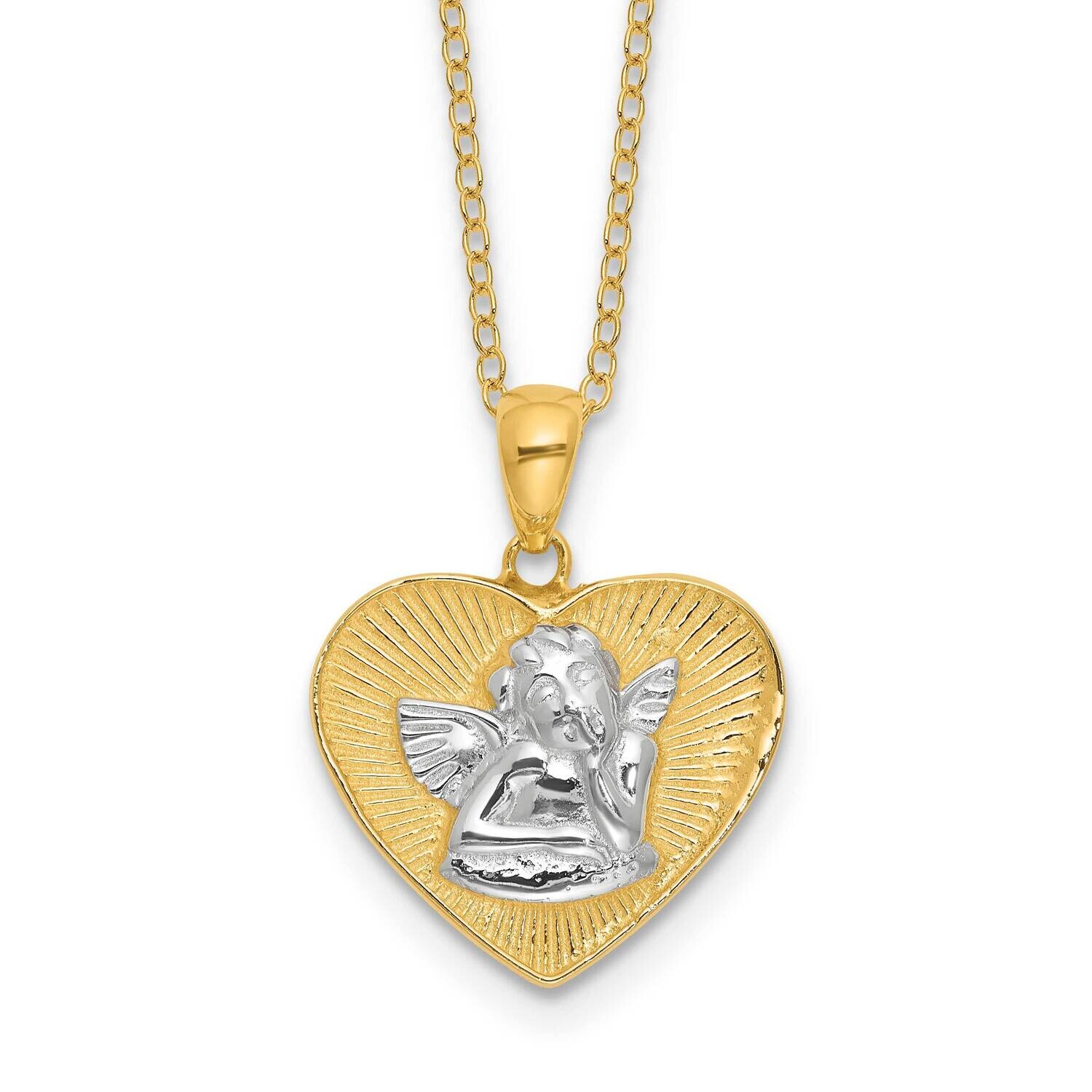Gold-Tone Angel In Heart 18 Inch Necklace Sterling Silver QG6586-18, MPN: QG6586-18,