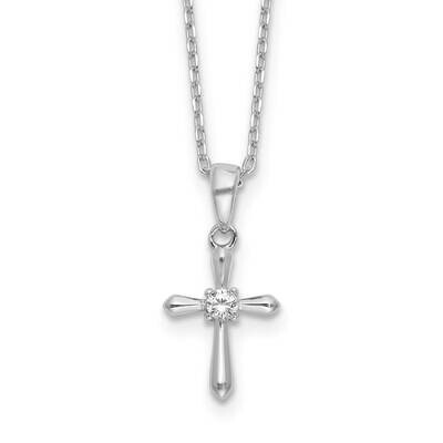CZ 13 Inch 2 Inch Extender Necklace Sterling Silver Rhodium-Plated QG6585-13, MPN: QG6585-13,