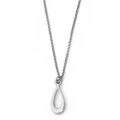 Leslie&#39;s Teardrop 1 Inch Extender Necklace Sterling Silver Polished QLF703-17, MPN: QLF703-17, 1911…