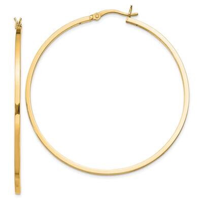 Flash Gold-Plated 1.5X50mm Hoop Earrings Sterling Silver QE8104GP, MPN: QE8104GP,