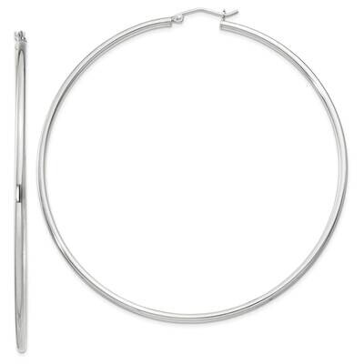 2mm Round Hoop Earrings Sterling Silver QE4380SP, MPN: QE4380SP,