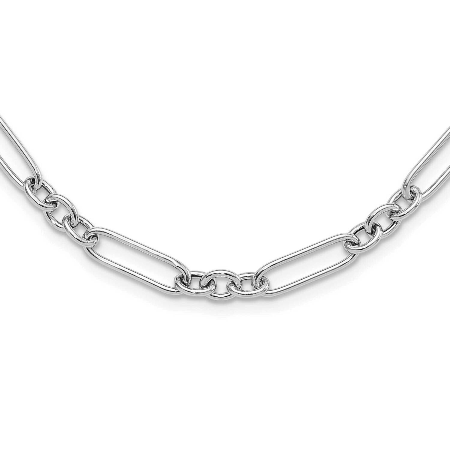 Open Link 18 Inch 2 Inch Extender Necklace Sterling Silver Rhodium-Plated QG6515-18